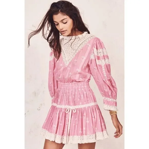 LOVESHACKFANCY Viola Dress in Pink - Picture 12 of 12